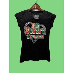 Rocker Girl All Access Entertainment Junior Girls M(7-9)T-Shirt Santa’s Favorite